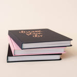 She Believed She Could Pink and Gold Fabric Journal