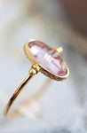 Story&Scout™️ Collection- Lavender swing-Gold turning ring with lavender color Amethyst quartz crystal