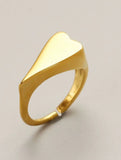 Story&Scout™️ Collection- Geometric slim heart adjustable golden ring