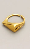 Story&Scout™️ Collection- Geometric slim heart adjustable golden ring