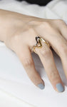 Story& Scout™️ Collection- geometric ECG heartbeat ring-Gold