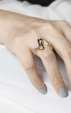 Story& Scout™️ Collection- geometric ECG heartbeat ring-Gold